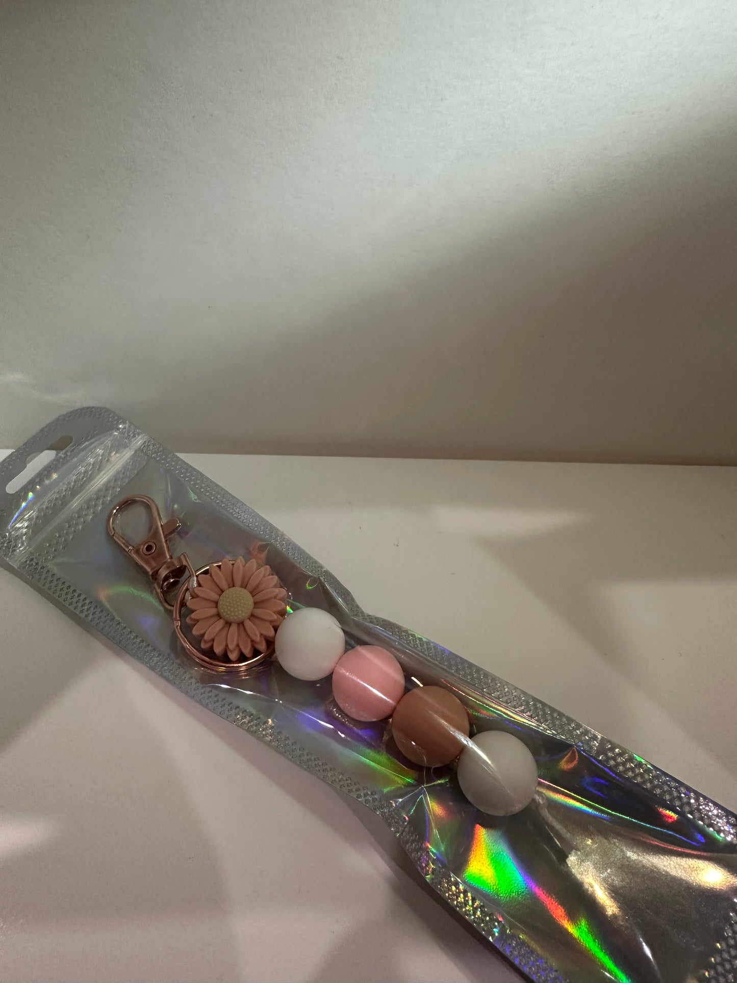 Dark pink flower keychain
